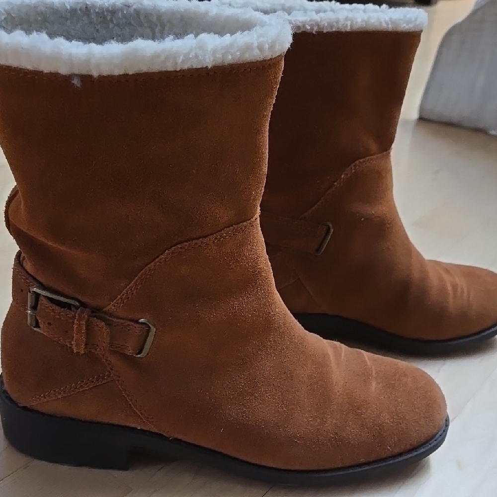 Women's Suede Boots with Faux Fur Lining